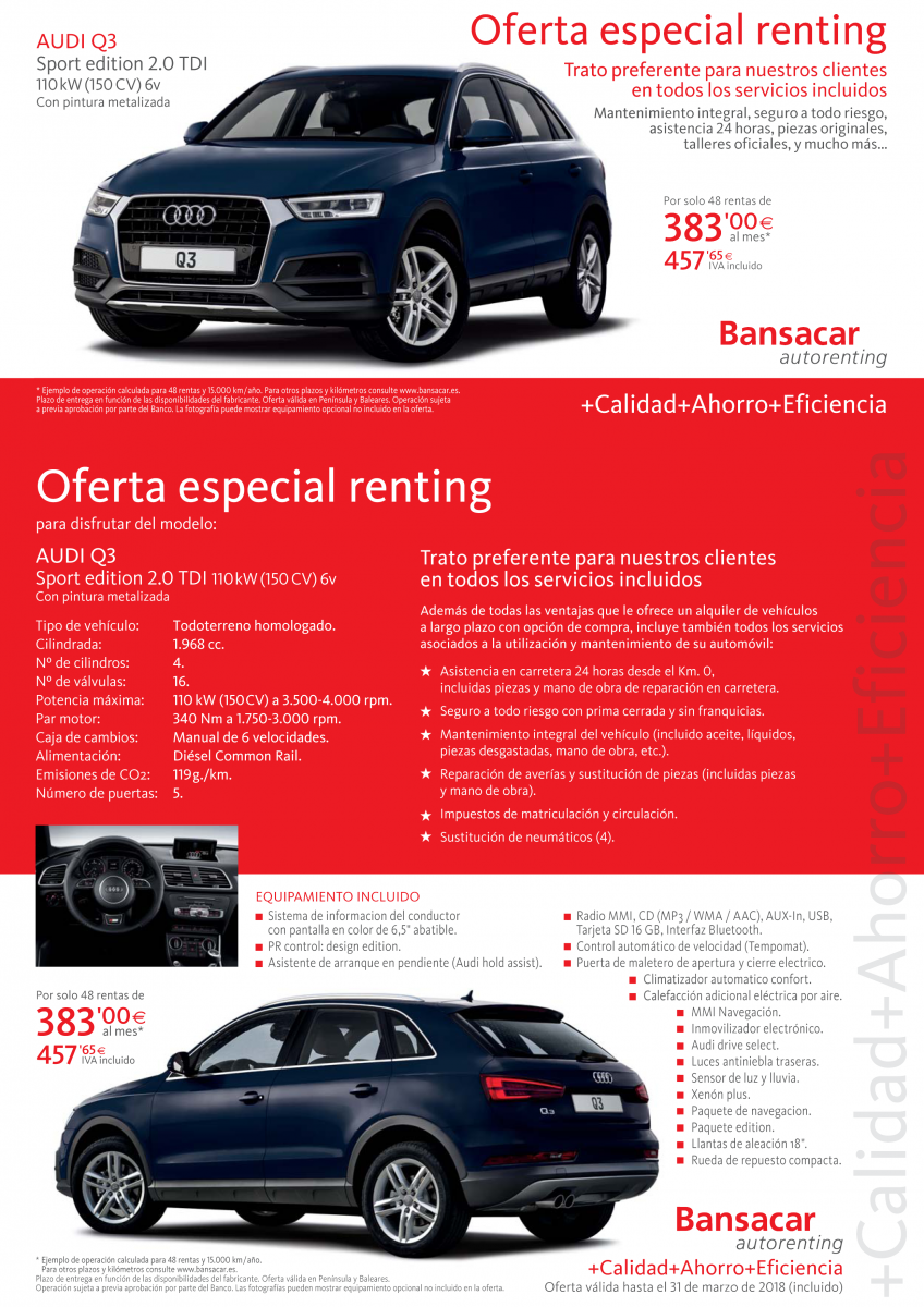 audi ofertas renting precios sevilla